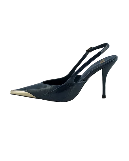 Lacivert Gold Burunlu Stiletto