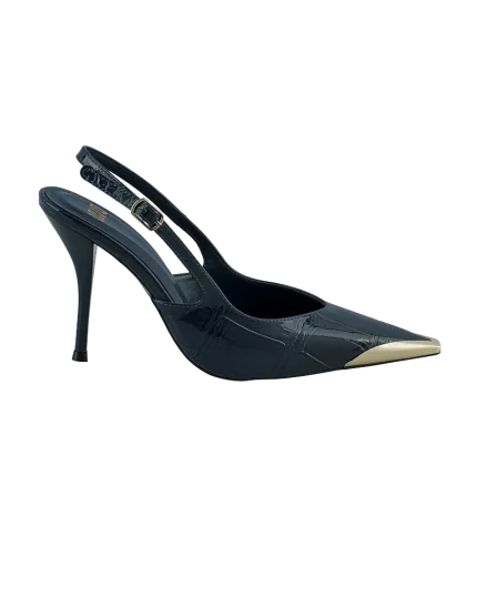 Lacivert Gold Burunlu Stiletto