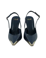 Lacivert Gold Burunlu Stiletto