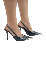 Lacivert Gold Burunlu Stiletto