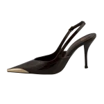 Koyu Kahverengi Gold Burunlu Stiletto