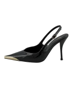 Siyah Gold Burunlu Stiletto