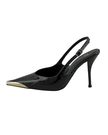 Siyah Gold Burunlu Stiletto