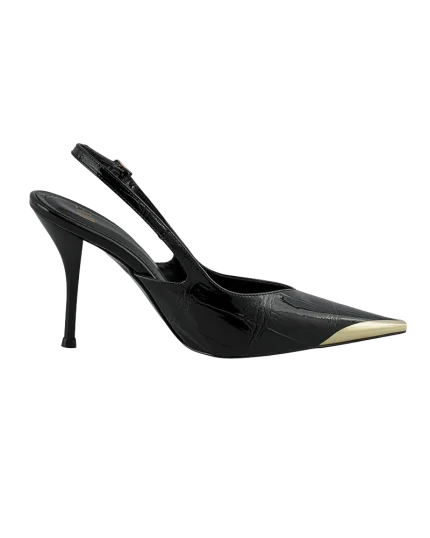 Siyah Gold Burunlu Stiletto