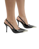 Siyah Gold Burunlu Stiletto