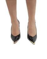 Siyah Gold Burunlu Stiletto