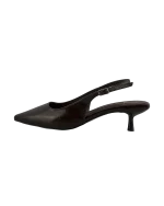 Koyu Kahverengi Kısa Topuklu Slingback