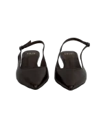 Koyu Kahverengi Kısa Topuklu Slingback