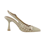 Bej Örgü Sivri Burun Slingback