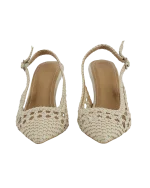 Bej Örgü Sivri Burun Slingback