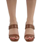Taba Blok Topuklu Sandalet