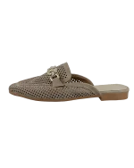 Bej Örgü Loafer Terlik