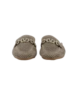 Bej Örgü Loafer Terlik